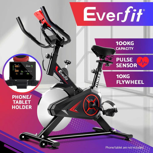 Everfit Spin Bike 10kg Flywheel Exercise Bike Fitness Workout Cycling