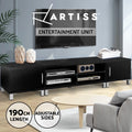 Artiss TV Unit Entertainment Unit 190cm Black Storage Drawers Cabinet Stand
