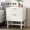 Artiss Bedside Table 2 Drawers Side Table Storage Cabinet Nightstand White