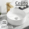 Cefito Bathroom Basin Vanity Sink Vessel Ceramic White Round Countertop 36cm